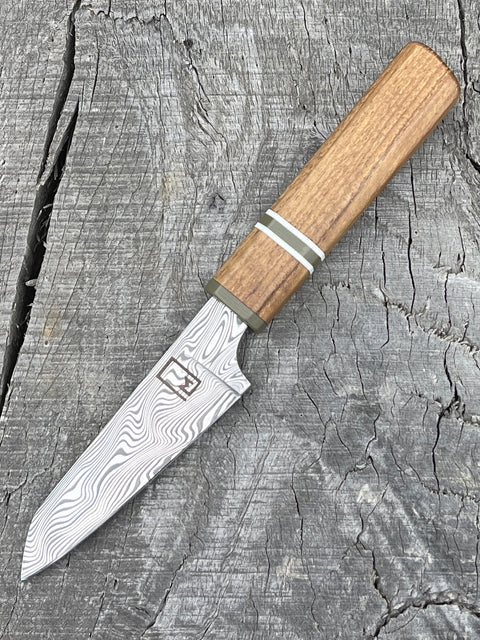 3" Pairing with Damasteel and Asian "Wa" handle of Teak and G-10