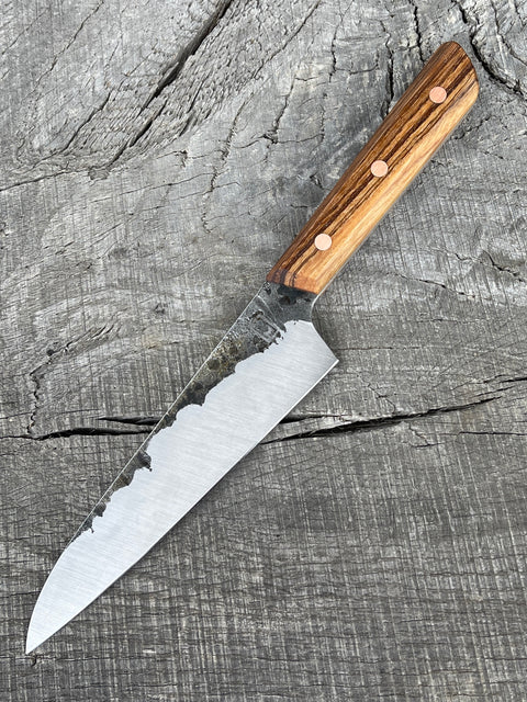165mm / 6.5" Honesuki with Zebrawood and Copper