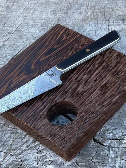 4.5" Damasteel Utility & Charcuterie board with Black & White  G10
