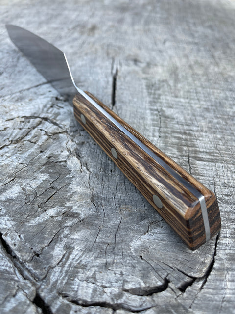 140 mm / 5.5" Honesuki - Stainless AEB-L with Zebrawood and Nickel Silver
