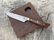 5" Stainless Damascus Charcuterie Knife and Board Set